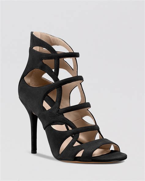 michael kors black strappy heels|michael kors high heel sandals.